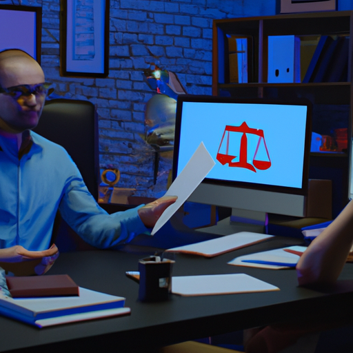 עורך דין המסביר מסמכים משפטיים ללקוח